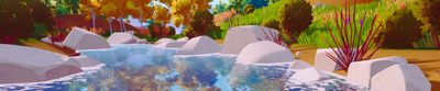 Stylized water reflections.